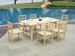 Stół ogrodowy dł. 180 cm z drewna tekowego - Jasny naturalny - TULUM od MYLIA