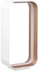 Biała lampa stołowa LED ze sterowaniem głosowym/mobilną aplikacją i metalowym kloszem (wysokość 41 cm) Cizione – CINQUE