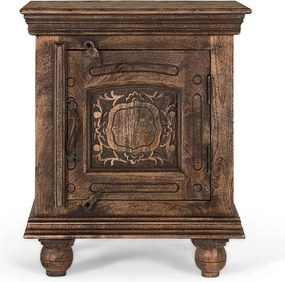 Table de chevet en bois de manguier masyw avec une wykończenie rustique