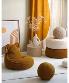 Brązowa poduszka na sofę dziecięcą z materiału bouclé Ball – Wigiwama