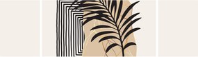 Obraz - Abstrakcja z tropikalnymi liśćmi N⁰3 (170x50 cm)