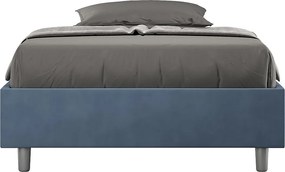 Łóżko bez stelaża tapicerowane 140x210 microfibra niebieski Azelia