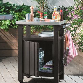 Keter stolik ogrodowy do grillowania UNITY 105 l, brązowy