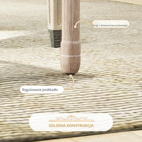 HOMCOM Krzesła jadalniane 2 sztuki tapicerowane kremowe z oparciem rattanowym i drewnianymi nogami | Aosom PL