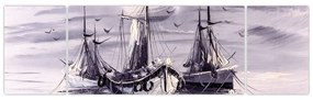 Obraz - Port, obraz olejny (170x50 cm)