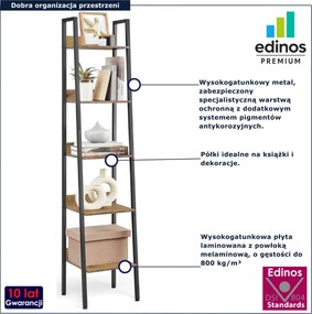 Wąski regał w stylu industrialnym dąb artisan K8-C55