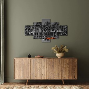 Obraz - Retro czerwony samochód (125x70 cm)