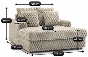 Beżowy pluszowy fotel wypoczynkowy E6-N39