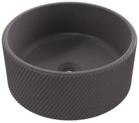 Umywalka betonowa nablatowa okrągła bez otworu na baterię 37 cm VIJA | różne kolory : Kolor - Popielaty