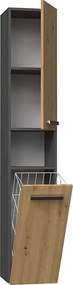 Meble łazienkowe, Antracyt / Dąb Artisan, 30 x 174 x 30 cm