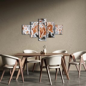 Obraz - Zamarznięte liście (125x70 cm)