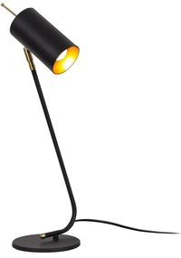 Lampa stołowa w czarno-złotym kolorze z metalowym kloszem (wysokość 55 cm) Sivani – Opviq lights