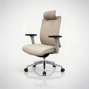 Fotel biurowy ergonomiczny obrotowy jasnobeżowy: VECTOR