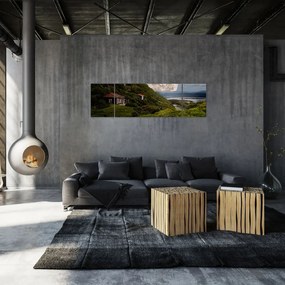 Obraz krajobrazu z księżycem (170x50 cm)