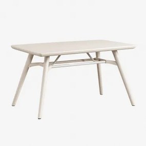 Stół Ogrodowy Prostokątny 135x80 Cm Z Polipropylenu Skandynawskiego Kremowa Tapioca - Sklum