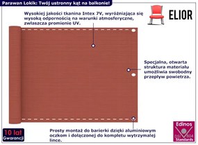 Klasyczny parawan ogrodowy na balkon terakota - Lokik