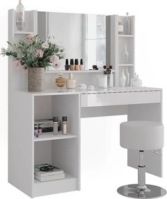 Stół toaletowy biały/biały wysoki połysk 119.8x50.1x76 sherry