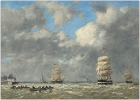Obraz na szkle - Eugène Boudin, Le Havre, reprodukcje (70x50 cm)
