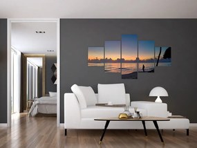 Obraz kobiety na plaży (125x70 cm)