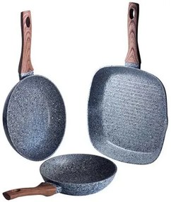Komplet 3 aluminiowych patelni z powłoką granitową T8-S01