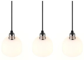 Lampa wisząca w biało-srebrnym kolorze ze szklanym kloszem Molly – Trio