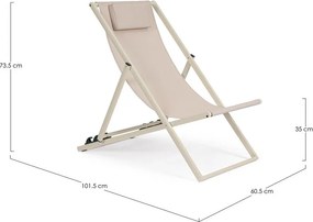 Beżowy metalowy leżak ogrodowy Taylor – Bizzotto