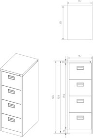 Szafka kartotekowa Eco Design Sara V004 46x62x132 cm antracyt/orzech