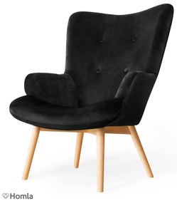 Fotel tapicerowany MOSS VELVET czarny HOMLA