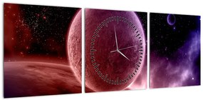 Obraz - Planeta (z zegarem) (90x30 cm)