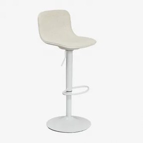 Zestaw 4 Regulowanych Wysokich Krzeseł Odeon Z Bouclé Bouclé White - Sklum