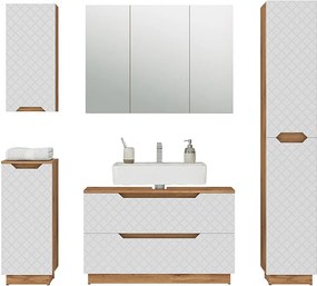 Zestaw mebli łazienkowych dąb/biały ze strukturą płytek 99.4x32x62.5 lotta