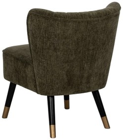 Zielony fotel z tkaniny szenilowej Glam – Ixia