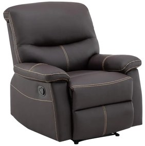 Fotel z funkcją relax z ekoskóry w kolorze brązowym CANBY