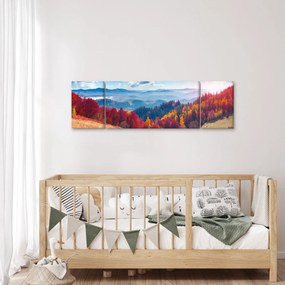 Obraz kolorowego jesiennego krajobrazu (170x50 cm)