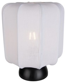 Lampa stołowa Japandi czarna z białym kloszem - Nori