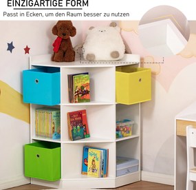 HOMCOM Regał do przechowywania dla dzieci z 3 szufladami z włókniny, MDF, zabezpieczenie przed przewróceniem, biały