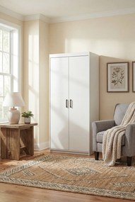 Biała nowoczesna szafa dwudrzwiowa na ubrania Z5-S23