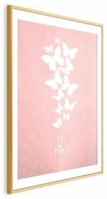 Plakat Fly High 21x30 cm z ramą złotą z marginesem ARTGEIST B