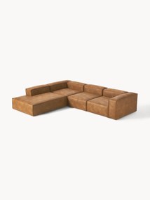 Narożna sofa modułowa XL ze skóry z recyklingu Lennon