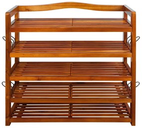 Casaria Regał na buty RUSTIC, 5 półek, 85x26x82cm, naturalna brązowa
