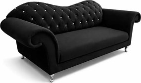 Nowoczesny tapicerowany zestaw do salonu - sofa Vera i fotel uszak głęboko pikowany z podnóżkiem