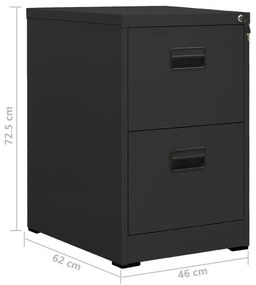 Antracytowy kontenerek pod biurko na klucz - Otwela 3X
