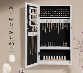 Ścienna biała szafka z lustrem na biżuterię Z3-C56