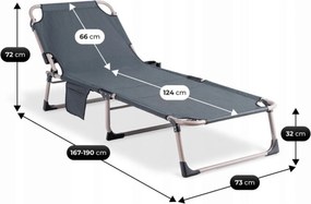 Składany leżak ogrodowy z pikowaną poduchą Saturn