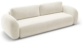 Kremowa aksamitna rozkładana/ze schowkiem sofa 262 cm Tonale – Cosmopolitan Design