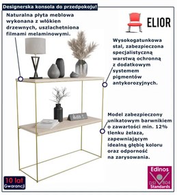 Konsola pod lustro dąb sonoma + złoty  S7-P05
