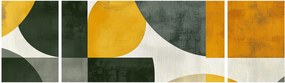 Obraz - Abstrakcja w oliwkowym kolorze (170x50 cm)