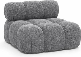 Moduł środkowy do systemu modułowego, tkanina bukla Abriamo, Ciemnoszary, Selia