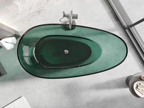 Mexen Glass teal wanna wolnostojąca transparentna 170 x 85 cm, korek chrom - 58061708511