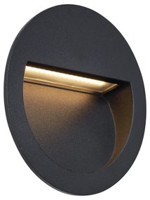 Zewnetrzna Nowoczesna lampa ścienna wpuszczana czarna z LED IP65 - Gem Nowoczesny Oswietlenie zewnetrzne
